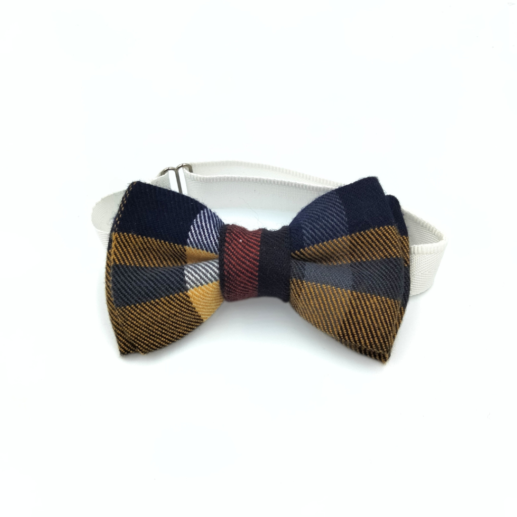 Noeud papillon enfant bleu jaune rouge brun à carreaux