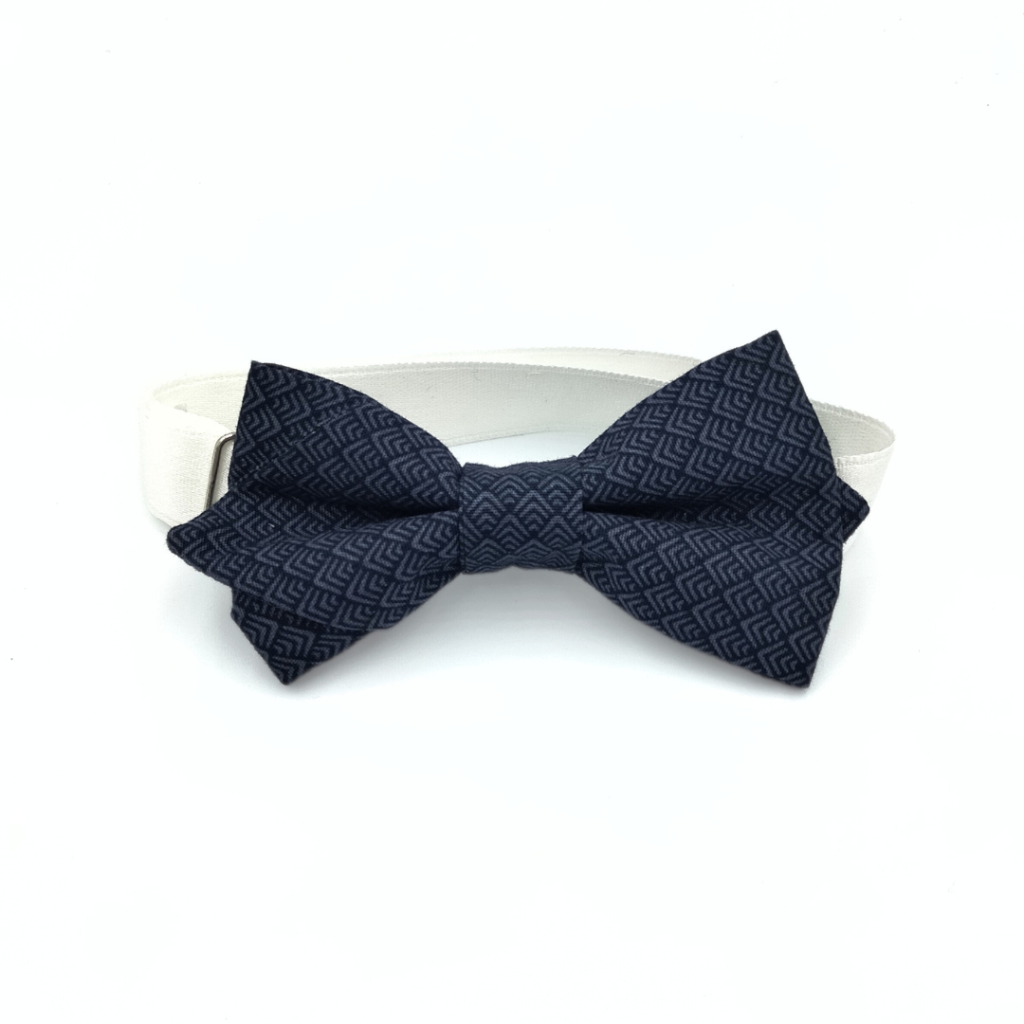 Noeud papillon enfant bleu marine losanges