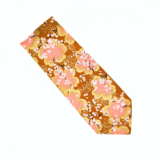 Cravate ocre rose et doré fleurs de cerisier