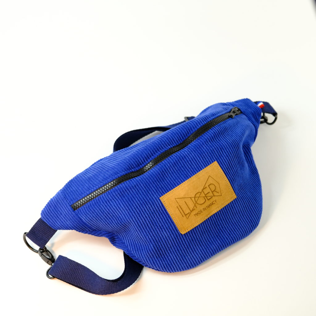 Sac Banane en Velours Côtelé Bleu Roi – Illiger
